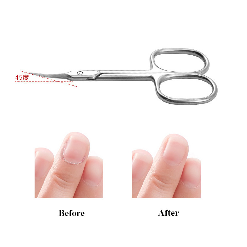 Zakrivljeni vrh od nehrđajućeg čelika Tanka oštrica Škare za zanoktice Škare za nokte Trimer Sredstvo za uklanjanje mrtve kože Alati za manikuru I za obrve