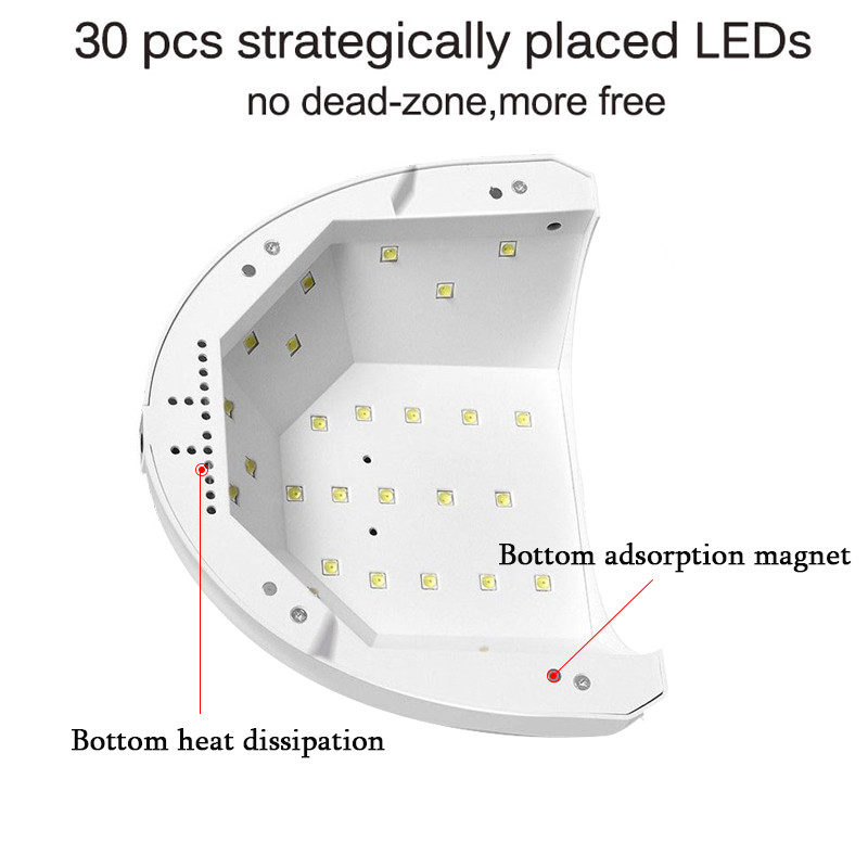 Lampă UV LED pentru unghii Uscător de unghii Lampă UV cu 30 LED pentru uscarea unghiilor Gel pentru unghii Lampă pentru manichiură Instrumente de salon