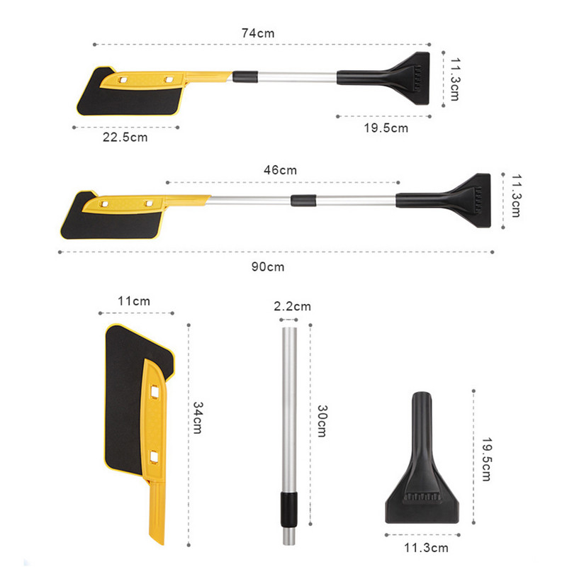 Racletă de gheață pentru mașină, sticlă, lopată pentru zăpadă, tijă lungă, instrument de dezghețare a gheții, perie pentru îndepărtarea zăpezii, racletă, accesorii pentru mașini de iarnă