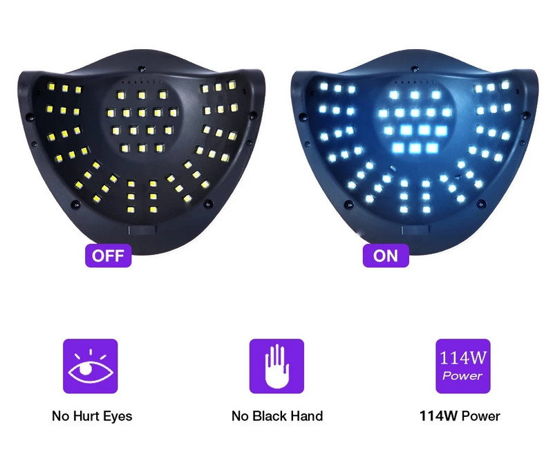 57 LED-uri SUNX7 MAX UV LED Lampă pentru unghii Uscător de unghii Lampă pentru fototerapie Lampă pentru unghii uscate Vindecă toate gelurile Gel pentru unghii cu uscare rapidă Instrument pentru arta unghiilor