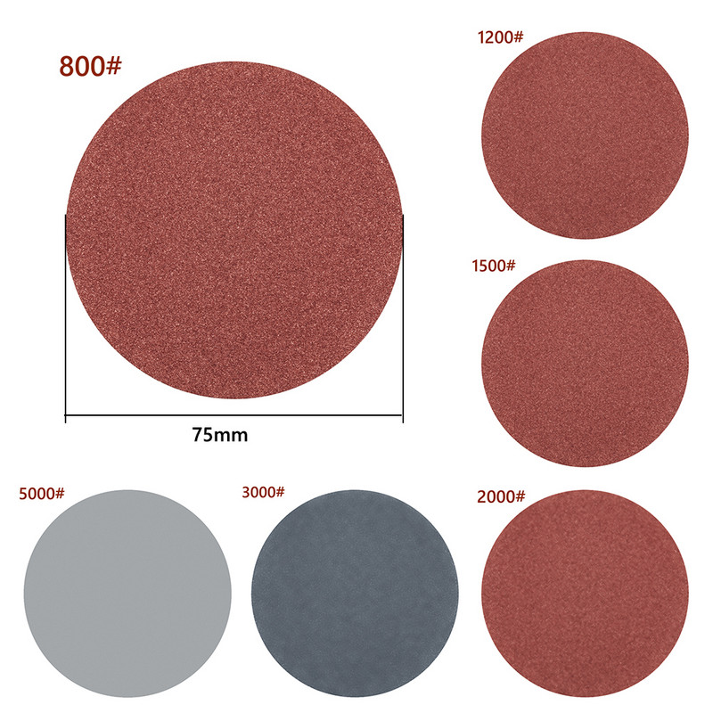 3-инчови 75 мм абразивни пясъчни листове Ремонт на фарове на автомобил Абразивна полираща подложка Грижа за боята Абразиви Шлифовъчни дискове Комплекти аксесоари