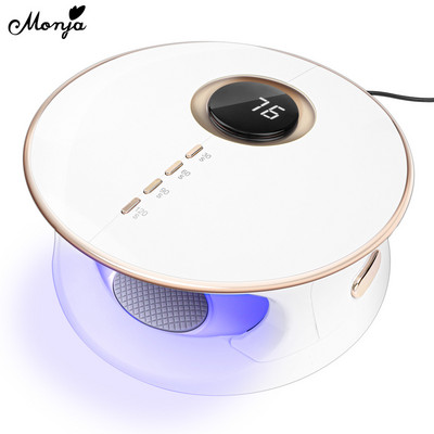 Monja 168W Uscător de unghii Lampă LED pentru unghii UV Gel Lac Instrument de întărire post Tampă de mână din silicon Senzor automat inteligent Mașină de manichiură DIY
