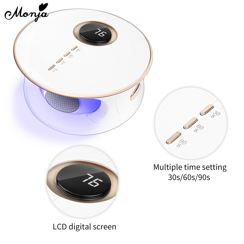 Monja 168W körömszárító LED körömlámpa UV géllakk éhgyomorra kötő eszköz szilikon kézi pad Smart Auto Sensor barkács manikűr gép