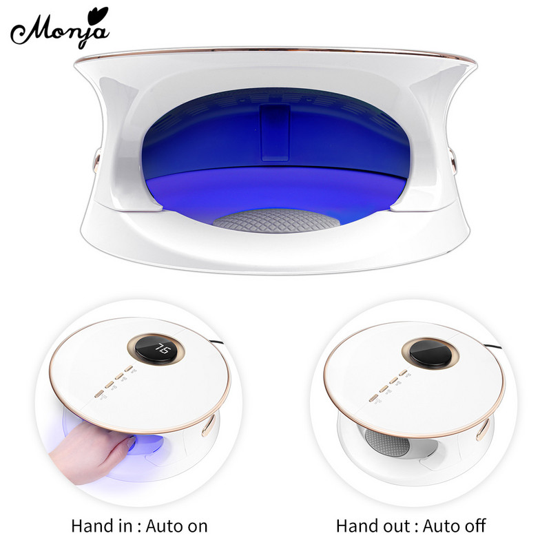 Monja 168W körömszárító LED körömlámpa UV géllakk éhgyomorra kötő eszköz szilikon kézi pad Smart Auto Sensor barkács manikűr gép