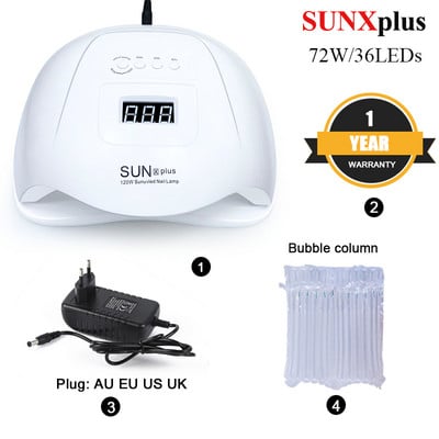 Uscător de unghii UV SUN BLUEQUE 5T Plus 120W 60/LED cu inducție automată ultraviolete Cronometru cu patru viteze 10s/30s/60s/99s Instrument de manichiură