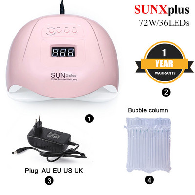Uscător de unghii UV SUN BLUEQUE 5T Plus 120W 60/LED cu inducție automată ultraviolete Cronometru cu patru viteze 10s/30s/60s/99s Instrument de manichiură