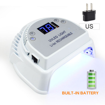 Lampă pentru uscător de unghii cu LED UV de 72w, cu baterie, cu putere puternică, mașină de lustruit cu gel, lac, lămpi de fototerapie