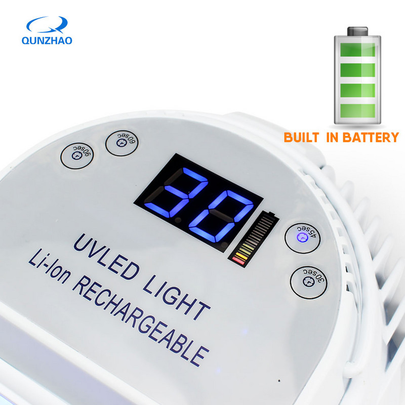 Lampă pentru uscător de unghii cu LED UV de 72w, cu baterie, cu putere puternică, mașină de lustruit cu gel, lac, lămpi de fototerapie