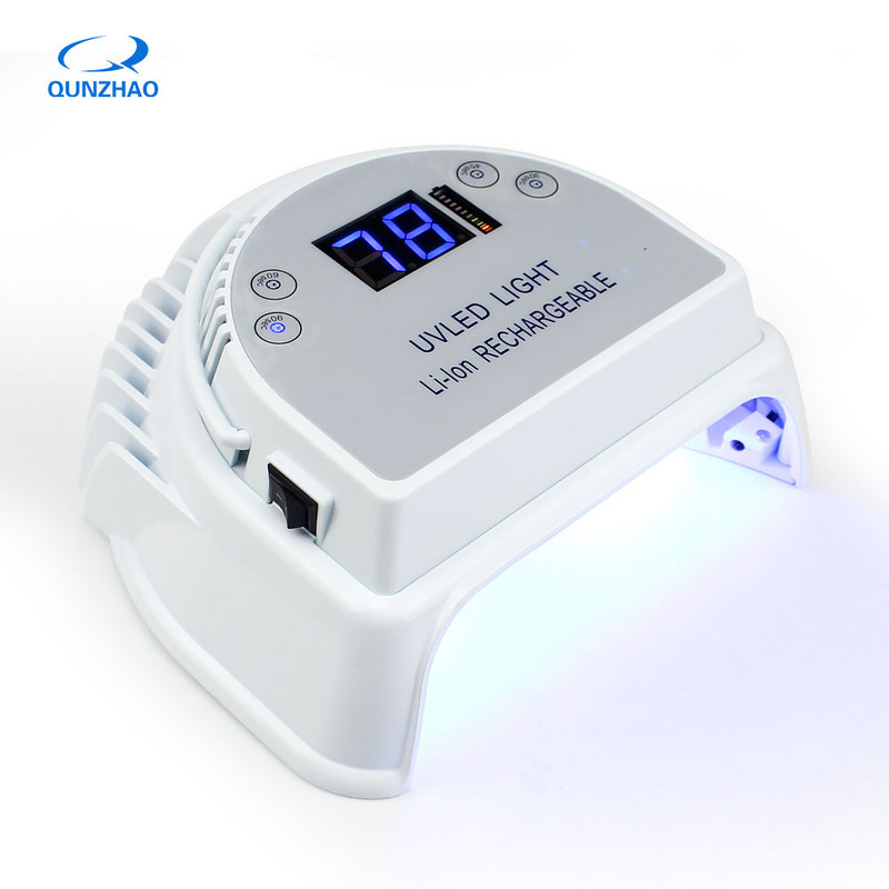 Lampă pentru uscător de unghii cu LED UV de 72w, cu baterie, cu putere puternică, mașină de lustruit cu gel, lac, lămpi de fototerapie