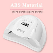 Lampă cu LED UV SUN 5X Plus pentru uscător de unghii Lampă cu gheață pentru manichiură Lampă pentru unghii cu gel pentru uscare rapidă Lampă de întărire cu lac cu gel