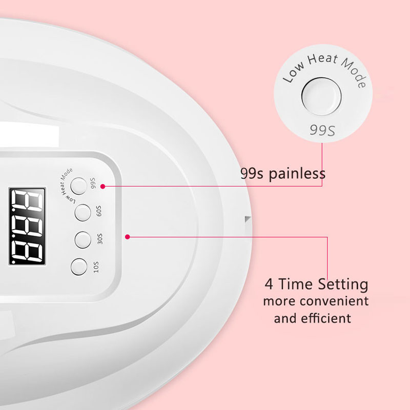 Lampă cu LED UV SUN 5X Plus pentru uscător de unghii Lampă cu gheață pentru manichiură Lampă pentru unghii cu gel pentru uscare rapidă Lampă de întărire cu lac cu gel