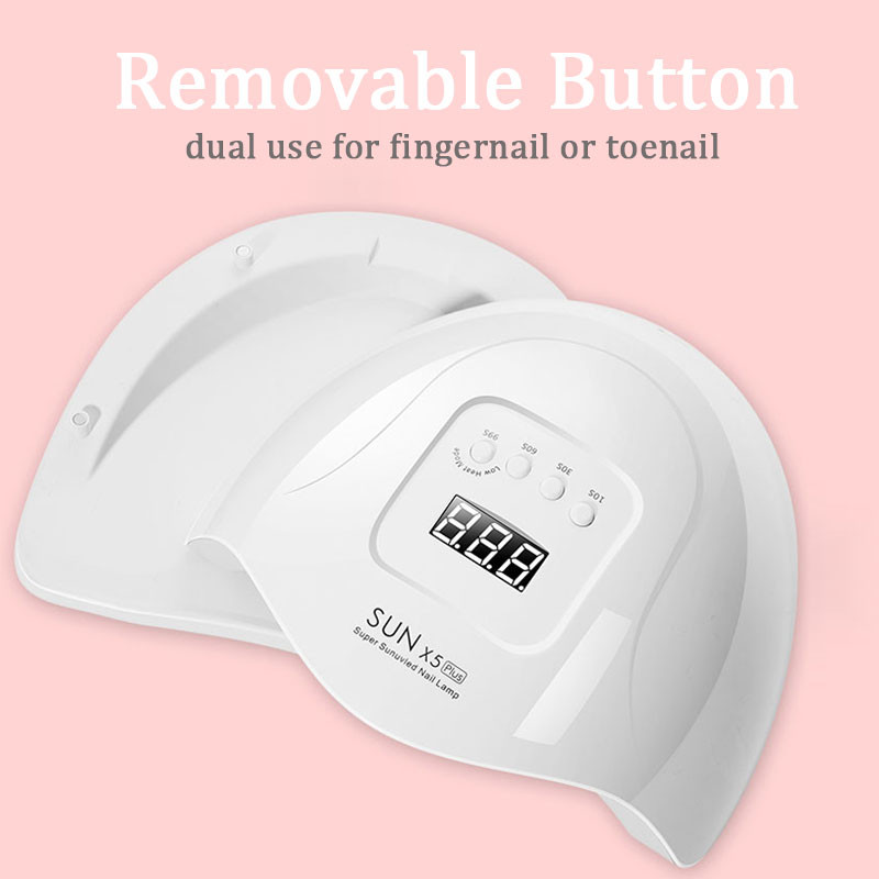 Lampă cu LED UV SUN 5X Plus pentru uscător de unghii Lampă cu gheață pentru manichiură Lampă pentru unghii cu gel pentru uscare rapidă Lampă de întărire cu lac cu gel