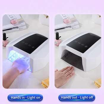 72 W акумулаторна лампа за нокти Безжична сушилня за гел лак Машина за педикюр UV светлина за нокти Безжична лампа за ноктопластика
