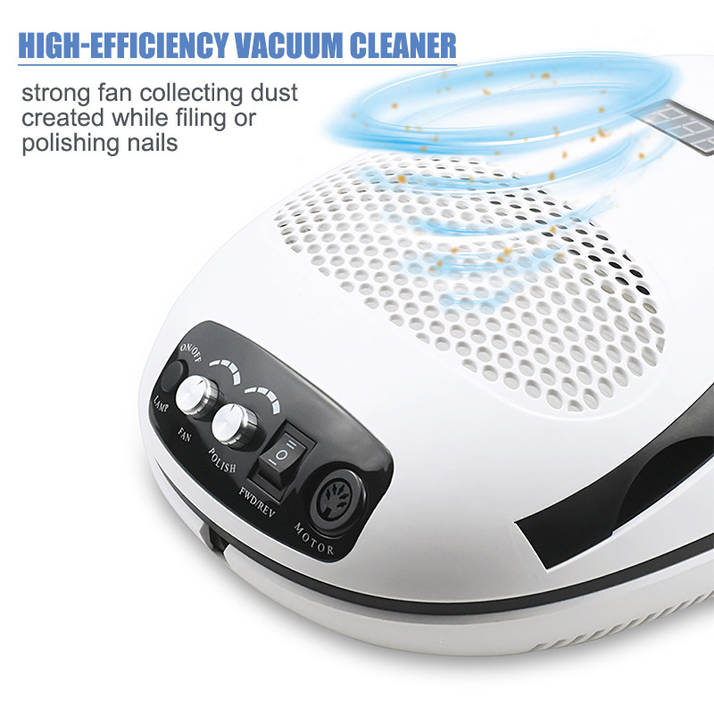 3IN1 višenamjenska snažna lampa za sušenje noktiju, skupljač prašine za nokte Stroj za bušenje noktiju LED UV lampa za nokte, profesionalni alat za manikuru