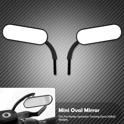 Univerzális motorkerékpár visszapillantó ovális tükör 8 mm-es és 10 mm-es oldalsó tükrök Harley Sportster Chopper Breakout Electra Glide Dyna Softailhez