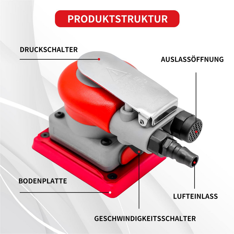Slefuit pneumatic de 3x4 inci cu viteza liberă 10000 rpm Slefuitor de palmier cu acțiune dublă Slefuitor de șlefuit Mini șlefuitoare cu aer pentru caroserie auto