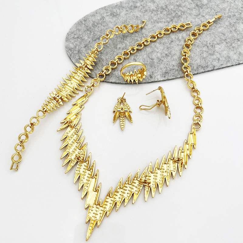 Set de bijuterii din aur din Dubai italian, colier, cercei, brăţară, inel, pentru femei, 2023, nuntă, mireasă, seturi de bijuterii cu cutie elegantă