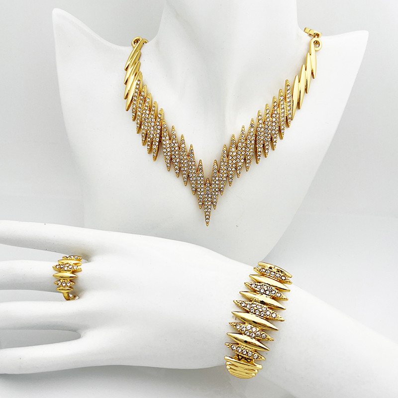 Set de bijuterii din aur din Dubai italian, colier, cercei, brăţară, inel, pentru femei, 2023, nuntă, mireasă, seturi de bijuterii cu cutie elegantă