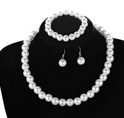 CANPEL Fashion Vintage Femei Mireasa Nunta Set de bijuterii Strass Faux Perle Colier Bratara Cercei Bijuterii pentru petrecere de nunta