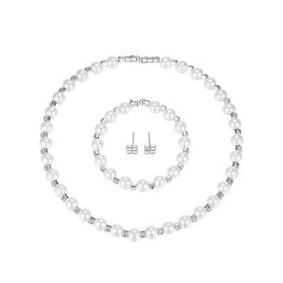 CANPEL Fashion Vintage Femei Mireasa Nunta Set de bijuterii Strass Faux Perle Colier Bratara Cercei Bijuterii pentru petrecere de nunta