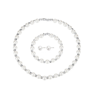 CANPEL Fashion Vintage Femei Mireasa Nunta Set de bijuterii Strass Faux Perle Colier Bratara Cercei Bijuterii pentru petrecere de nunta