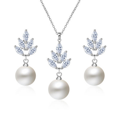 CANPEL Fashion Vintage Femei Mireasa Nunta Set de bijuterii Strass Faux Perle Colier Bratara Cercei Bijuterii pentru petrecere de nunta