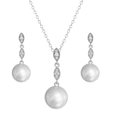 CANPEL Fashion Vintage Femei Mireasa Nunta Set de bijuterii Strass Faux Perle Colier Bratara Cercei Bijuterii pentru petrecere de nunta