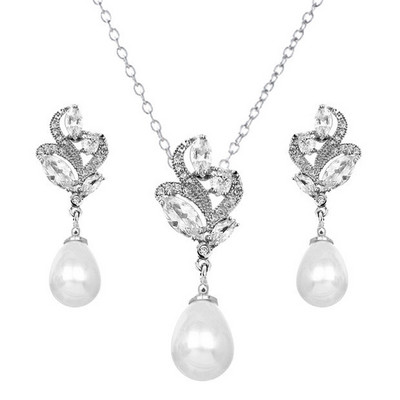 CANPEL Fashion Vintage Femei Mireasa Nunta Set de bijuterii Strass Faux Perle Colier Bratara Cercei Bijuterii pentru petrecere de nunta