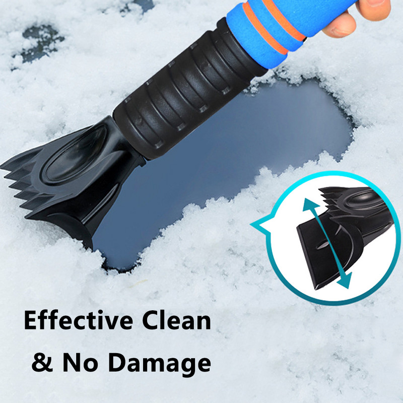 Negru/Albastru Mașină Lopată pentru zăpadă Racletă pentru gheață Parbriz Iarnă caldă Lopată pentru zăpadă Mănușă pentru mașină Instrument de curățare pentru îndepărtarea zăpezii de iarnă