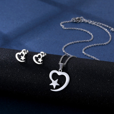 Set de colier cu pandantiv din oțel inoxidabil pentru femei, ziua mamei, dragoste, inimă, cadouri, colier pentru mamă, bijuterii, bijuterii TZ309