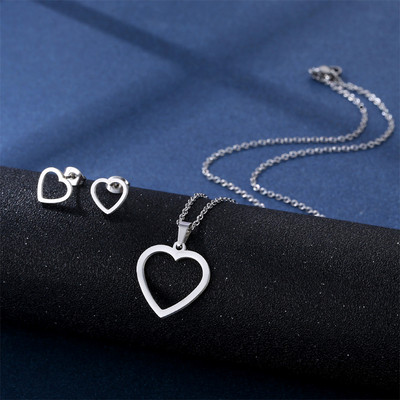 Set de colier cu pandantiv din oțel inoxidabil pentru femei, ziua mamei, dragoste, inimă, cadouri, colier pentru mamă, bijuterii, bijuterii TZ309