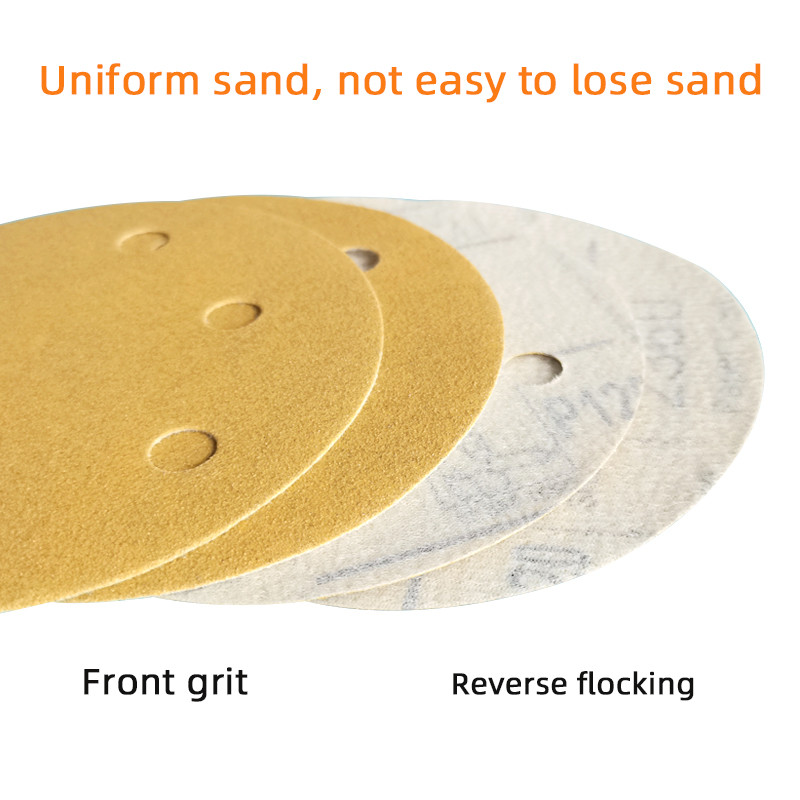 100 bucăți de 3m 236u 5 inch 6 orificii șmirghel 125mm disc flocat rotund mașină de șlefuit pneumatic Pad de lustruit