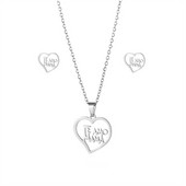 Set de bijuterii pentru Ziua Mamei Cadou din oțel inoxidabil Mama Love Heart Pandantiv Colier Set de cercei Mamă Cadou de Ziua Recunoștinței TZ200