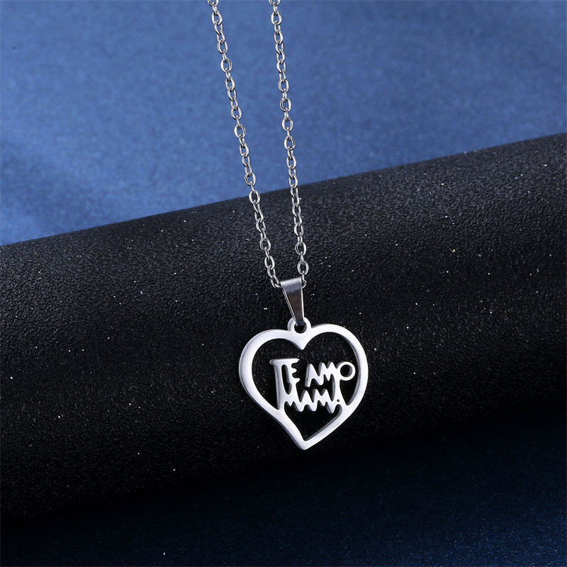 Set de bijuterii pentru Ziua Mamei Cadou din oțel inoxidabil Mama Love Heart Pandantiv Colier Set de cercei Mamă Cadou de Ziua Recunoștinței TZ200