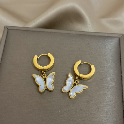 FLASHBUY Seturi de bijuterii cu lanț de șarpe fluture din oțel inoxidabil 316 de culoare aurie pentru femei, colier, brățări, cercei, cadou de petrecere