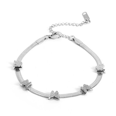 FLASHBUY Seturi de bijuterii cu lanț de șarpe fluture din oțel inoxidabil 316 de culoare aurie pentru femei, colier, brățări, cercei, cadou de petrecere