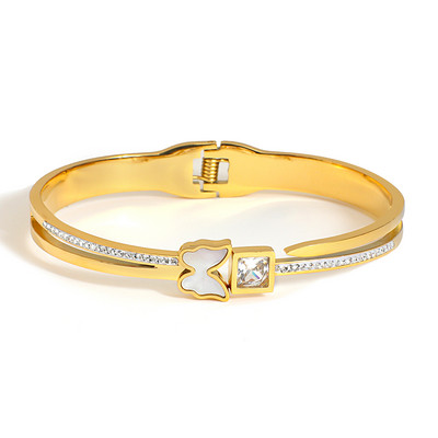 FLASHBUY Seturi de bijuterii cu lanț de șarpe fluture din oțel inoxidabil 316 de culoare aurie pentru femei, colier, brățări, cercei, cadou de petrecere