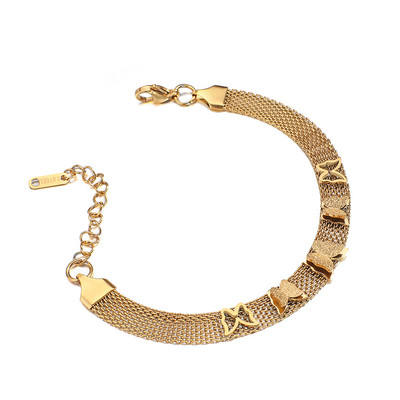 FLASHBUY Seturi de bijuterii cu lanț de șarpe fluture din oțel inoxidabil 316 de culoare aurie pentru femei, colier, brățări, cercei, cadou de petrecere