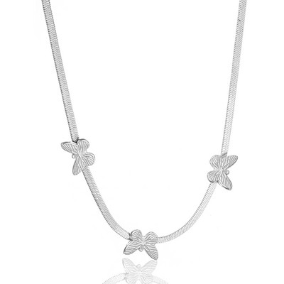 FLASHBUY Seturi de bijuterii cu lanț de șarpe fluture din oțel inoxidabil 316 de culoare aurie pentru femei, colier, brățări, cercei, cadou de petrecere