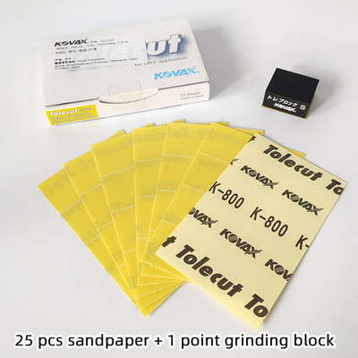 25db 1szett 800Grit eredeti japán KOVAX kézi csiszolóblokk tartalék csiszolópapír csiszolókorong tartó autófesték kézi polírozás