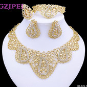 Dubai Inimă Fluture Zircon Seturi de bijuterii Colier Cercei Inel Brățară Pentru Nunta Mireasă Femei Mărgele Set de bijuterii placate cu aur