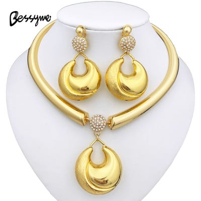 Dubai Inimă Fluture Zircon Seturi de bijuterii Colier Cercei Inel Brățară Pentru Nunta Mireasă Femei Mărgele Set de bijuterii placate cu aur