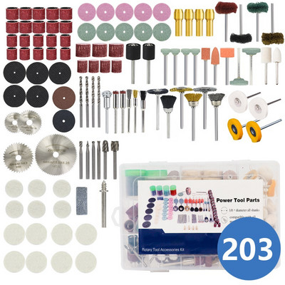 Kit de accesorii pentru scule rotative HAMPTON Bandă de șlefuit, hârtie abrazivă, lamă de ferăstrău pentru tăiat metal, mandrina de burghiu pentru unealta rotativă Dremel