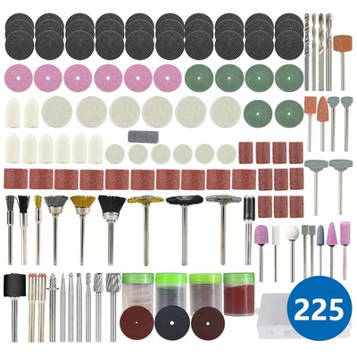 Kit de accesorii pentru scule rotative HAMPTON Bandă de șlefuit, hârtie abrazivă, lamă de ferăstrău pentru tăiat metal, mandrina de burghiu pentru unealta rotativă Dremel