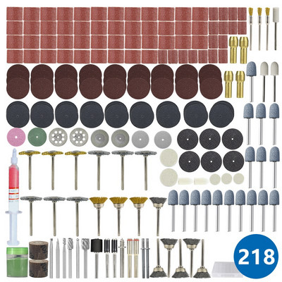 Kit de accesorii pentru scule rotative HAMPTON Bandă de șlefuit, hârtie abrazivă, lamă de ferăstrău pentru tăiat metal, mandrina de burghiu pentru unealta rotativă Dremel