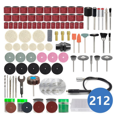 Kit de accesorii pentru scule rotative HAMPTON Bandă de șlefuit, hârtie abrazivă, lamă de ferăstrău pentru tăiat metal, mandrina de burghiu pentru unealta rotativă Dremel