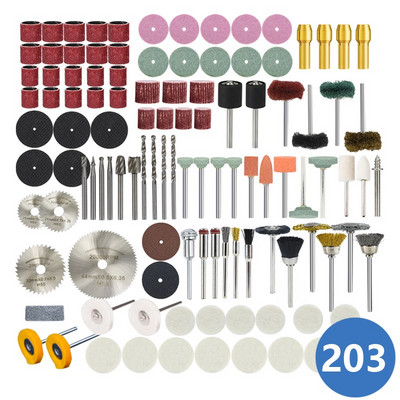 Kit de accesorii pentru scule rotative HAMPTON Bandă de șlefuit, hârtie abrazivă, lamă de ferăstrău pentru tăiat metal, mandrina de burghiu pentru unealta rotativă Dremel