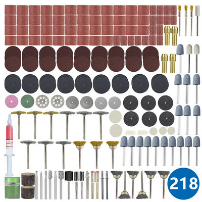 Kit de accesorii pentru scule rotative HAMPTON Bandă de șlefuit, hârtie abrazivă, lamă de ferăstrău pentru tăiat metal, mandrina de burghiu pentru unealta rotativă Dremel