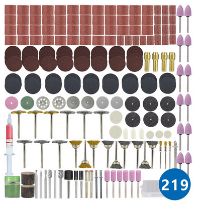 Kit de accesorii pentru scule rotative HAMPTON Bandă de șlefuit, hârtie abrazivă, lamă de ferăstrău pentru tăiat metal, mandrina de burghiu pentru unealta rotativă Dremel