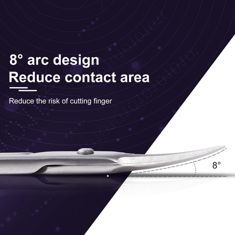 Foarfece pentru Cuticule Lamă curbată Foarfece super subțire pentru îngrijirea cuticulelor Manichiură Vârf ascuțit precis Lame pentru îngrijirea genelor sprâncenelor